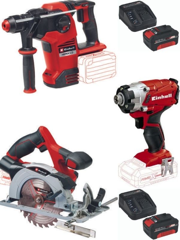 Einhell%20Herocco%2036/28%2036V%20Kırıcı%20Delici%20TE-CS%2018/150%20li%20Daire%20Testere%20TE-CI%2018/1%20Vidalama%202X4.0ah%20Akülü%20Set