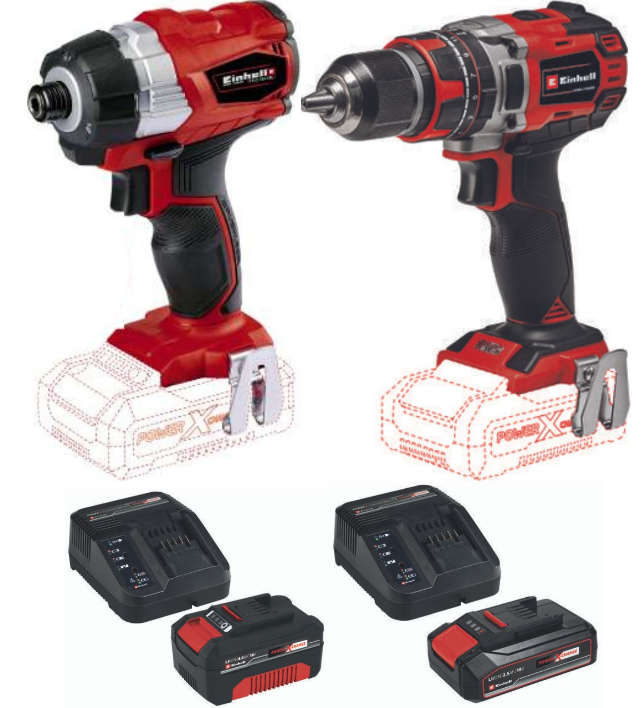 Einhell%20TE-CI%2018%20BL%20Torklu%20Vidalama%20TE-CD%2018/50%20Li-i%20BL%20Matkap%202.5ah+4.0ah%20Çift%20Akülü%20Kömürsüz%20Darbeli%20Set