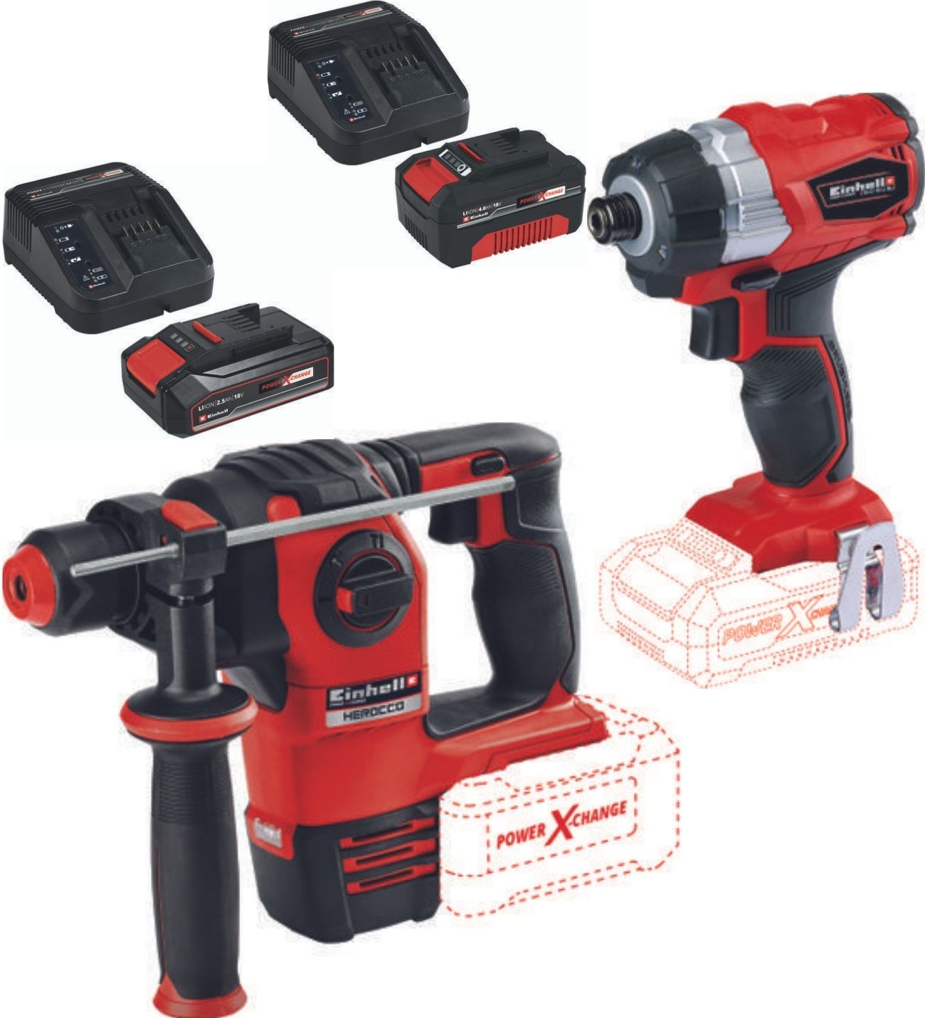 Einhell%20Herocco%2018v%20Kırıcı%20Delici%20TE-CI%2018%20BL%20Vidalama%202.5+4.0ah%20Akülü%20Kömürsüz%20Set