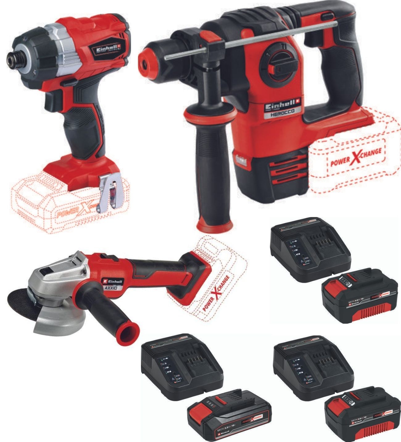 Einhell%20TE-CI%2018%20BL%20Axxio%2018/115%20Avuç%20Taşlama%20Herocco%2018v%20Kırıcı%20Delici%202x4.0ah+2.5ah%20Akülü%20Kömürsüz%20Set