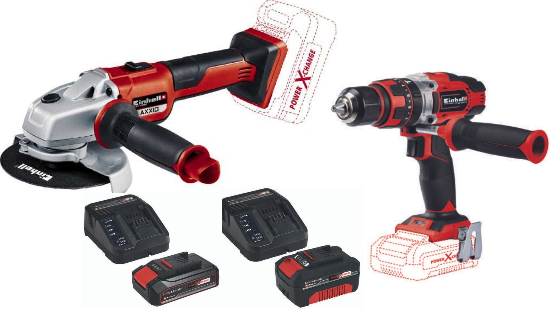 Einhell%20Axxio%20Kömürsüz%20Avuç%20Taşlama%20TE-CD%2018/48%20Li-i%20Darbeli%20Vidalama%2018v%204.0ah-2.5ah%20Akü%20Seti