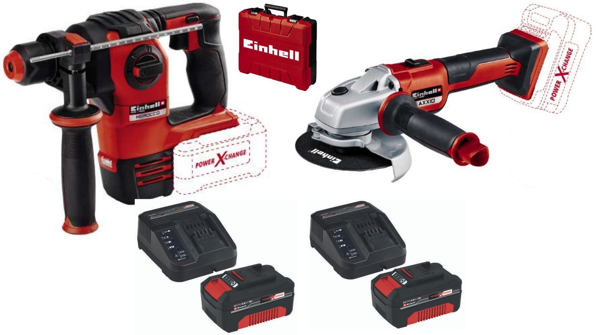 Einhell%20Herocco%20Kırıcı%20Axxio%2018/125%20Q%20%20Avuç%20Taşlama%202x4.0AH%20Starter%20Kit%20Akü%20ve%20Şarj%20Ünitesi