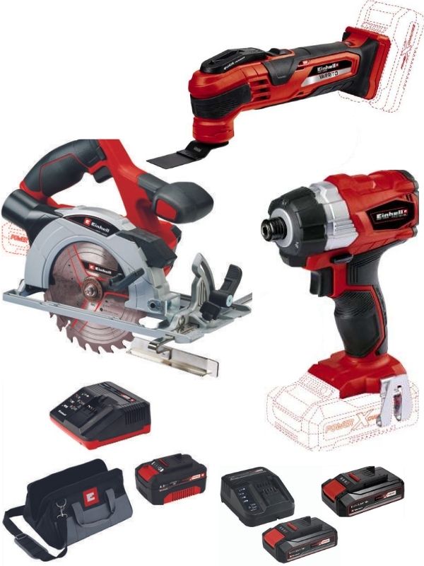 Einhell%20te-ci%2018%20bl%20Vidalama%20Te-cs%2018/150%20Daire%20Testere%20Varrito%20Raspalama%202x2.5+4.0ah%20Akülü%20Set