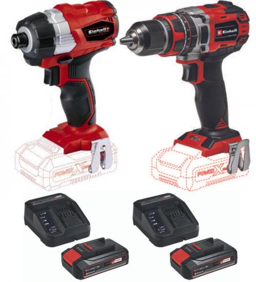 Einhell TE-CI 18 BL Torklu Vidalama TE-CD 18/50 Li-i BL Matkap 2X2.5ah Çift Akülü Kömürsüz Darbeli Set