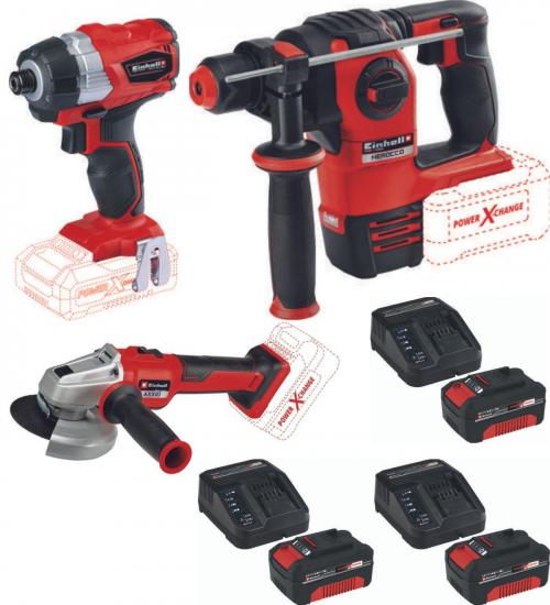 Einhell TE-CI 18 BL Axxio 18/115 Avuç Taşlama Herocco 18v Kırıcı Delici 3x4.0ah Akülü Kömürsüz Set