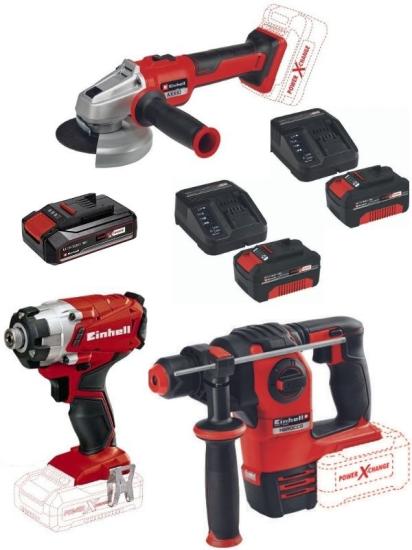 Einhell TE-CI 18/1 Vidalama Axxio 18/125 Q Avuç Taşlama HEROCCO 18V 2x4.0+2.5ah Akülü Set