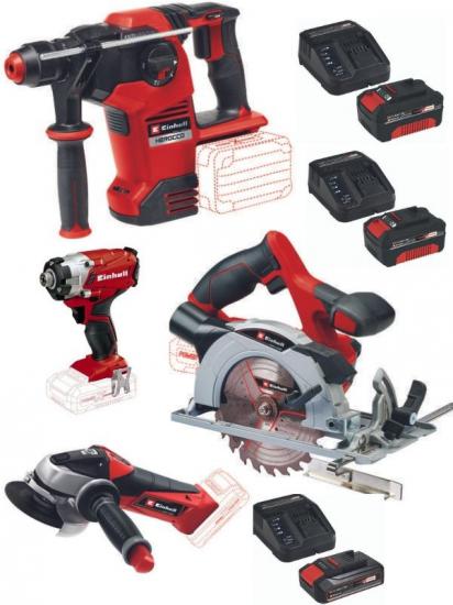 Einhell Herocco 36/28 36V Kırıcı Delici TE-CI 18/1 Torklu Darbeli Vidalama TE-AG 18/115 Avuç Taşlama TE-CS 18/150 Daire Testere 2X4.0+2.5ah Akülü Set