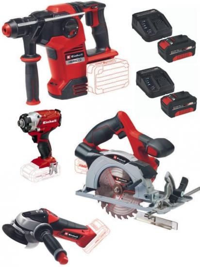 Einhell Herocco 36/28 36V Kırıcı Delici TE-CI 18/1 Torklu Darbeli Vidalama TE-AG 18/115 Avuç Taşlama TE-CS 18/150 Daire Testere 2X4.0ah Akülü Set